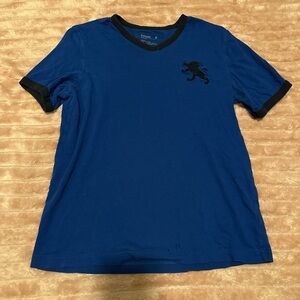 Men's Blue Short Sleeve Ringer Tee with Black Trim